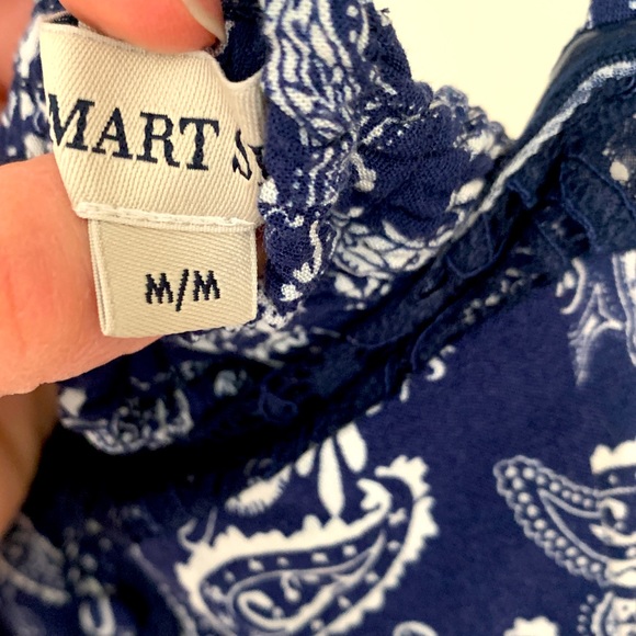 Dark Navy Paisley Print Smart Set Dress, Size Medium, Like New - very cute on! - Picture 4 of 5